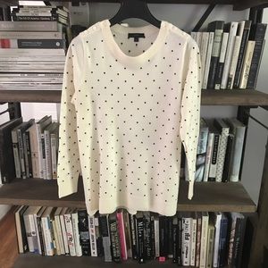 Preppy J. Crew Polka Dot Tippi Merino Sweater S